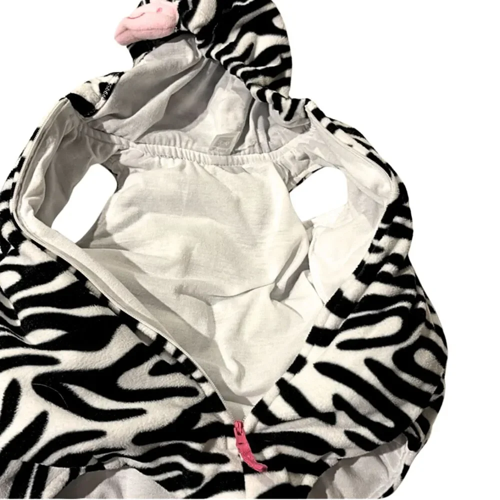 Infant Baby Zebra Costume Plush Hooded Halloween 3-6m